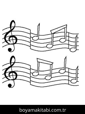 Müzik Notaları boyama sayfası – boyama etkinliği, çocuk aktivitesi
