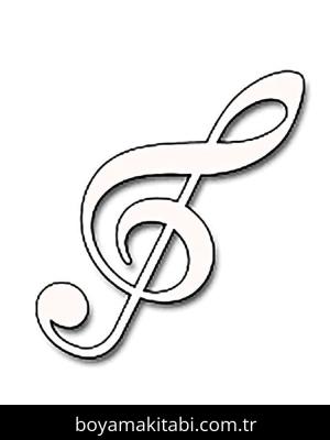 Müzik Notaları boyama sayfası – kolay boyama, eğitici aktivite