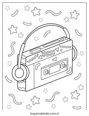Müzik boyama sayfası – boyama çalışması, yaratıcılığı geliştirir