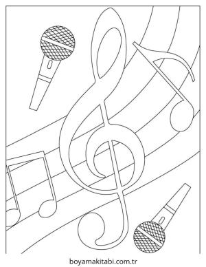Müzik boyama sayfası – ücretsiz yazdır, boyama etkinliği