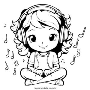 Müzik boyama sayfası – el becerilerini geliştirir, boyama çalışması