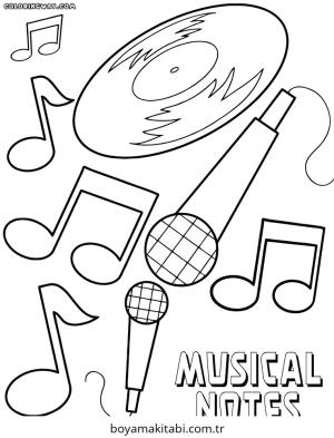 Müzik boyama sayfası – ücretsiz yazdır, boyama etkinliği