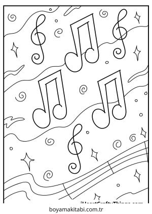 Müzik boyama sayfası – eğitici aktivite, yaratıcılık