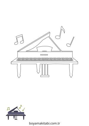 Müzik boyama sayfası – renkli çizimler, okul öncesi