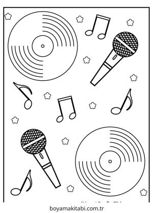 Müzik boyama sayfası – yaratıcılık, eğlenceli etkinlik