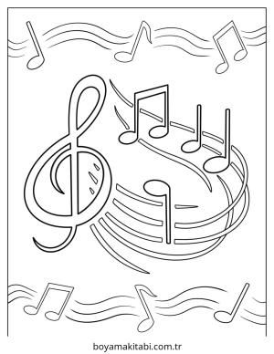 Müzik boyama sayfası – boyama etkinliği, çocuk aktivitesi