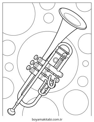 Müzik boyama sayfası – renkli çizimler, okul öncesi