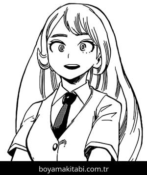 My Hero Academia boyama sayfası – çizgi film temalı, basit çizim