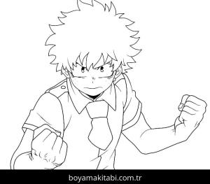My Hero Academia boyama sayfası – çizgi film temalı, basit çizim