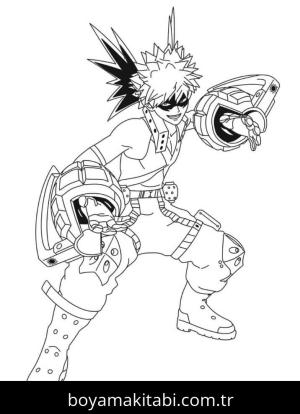 My Hero Academia boyama sayfası – kolay boyama, eğitici aktivite
