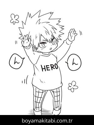 My Hero Academia boyama sayfası – basit çizim, kolay boyama
