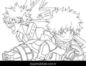My Hero Academia boyama sayfası – ücretsiz yazdır, boyama etkinliği