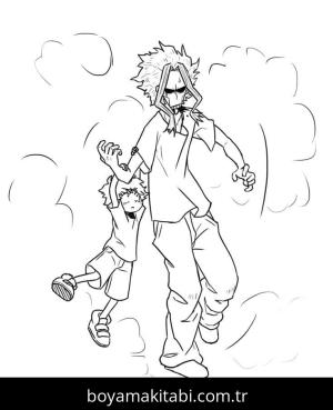 My Hero Academia boyama sayfası – kolay boyama, eğitici aktivite