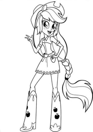 My Little Pony boyama sayfası, My Little Pony coloring page, Equestria Girls’de Applejack, 