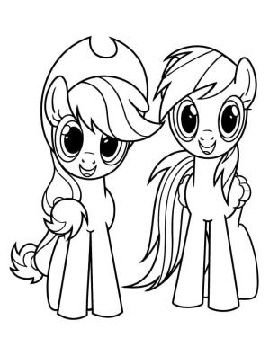 My Little Pony boyama sayfası, My Little Pony coloring page, Applejack ve Rainbow Dash Benim Küçük Midillim, 