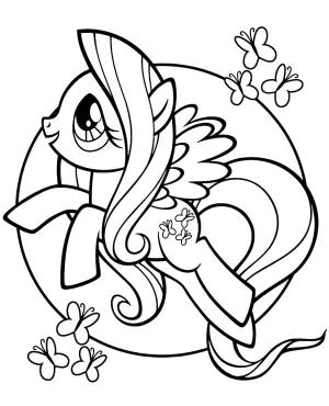 My Little Pony boyama sayfası, My Little Pony coloring page, Fluttershy Küçük Midillim, 