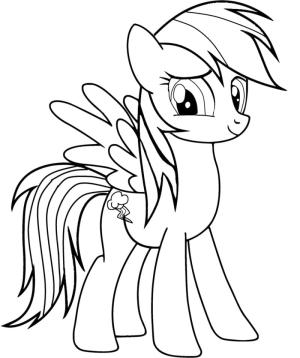 My Little Pony boyama sayfası, My Little Pony coloring page, Gülümseyen Gökkuşağı Dash, 