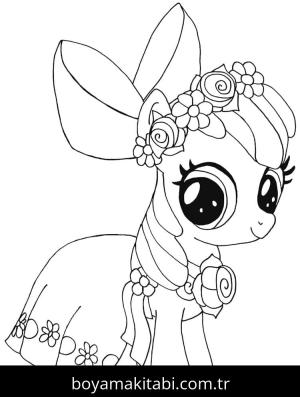 My Little Pony boyama sayfası – el becerilerini geliştirir, boyama çalışması