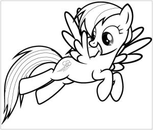 My Little Pony boyama sayfası, My Little Pony coloring page, Sevimli Gökkuşağı Dash Benim Küçük Pony, 