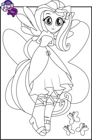 My Little Pony boyama sayfası, My Little Pony coloring page, Binicilik Kızlarında Fluttershy, 