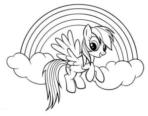 My Little Pony boyama sayfası, My Little Pony coloring page, My Little Pony’den Rainbow Dash, 