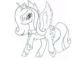 My Little Pony boyama sayfası, My Little Pony coloring page, Benim Küçük Pony Prenses Luna, 