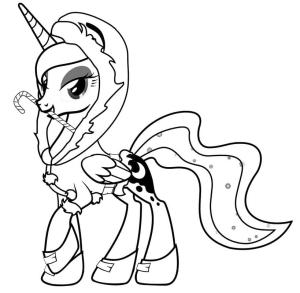 My Little Pony boyama sayfası, My Little Pony coloring page, Benim Küçük Pony Luna, 