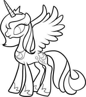 My Little Pony boyama sayfası, My Little Pony coloring page, My Little Pony’den Prenses Luna, 