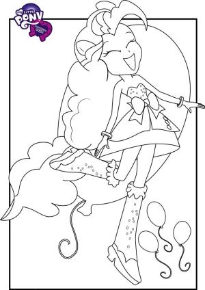 My Little Pony boyama sayfası, My Little Pony coloring page, Mutlu Pinkie Turtası, 