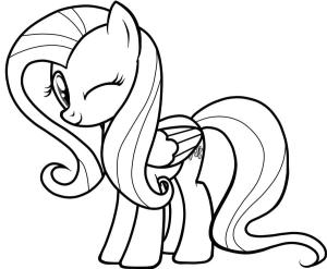 My Little Pony boyama sayfası, My Little Pony coloring page, Benim Küçük Pony’den Fluttershy, 