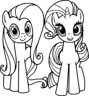 My Little Pony boyama sayfası, My Little Pony coloring page, Fluttershy ve Rarity Benim Küçük Ponum, 