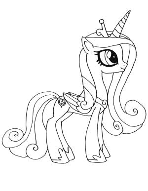 My Little Pony boyama sayfası, My Little Pony coloring page, My Little Pony’den Prenses Cadence, 