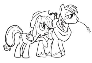 My Little Pony boyama sayfası, My Little Pony coloring page, Big Mac ve Applejack Benim Küçük Midillim, 