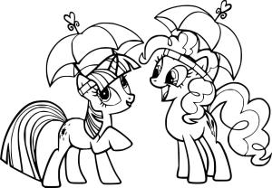 My Little Pony boyama sayfası, My Little Pony coloring page, Alacakaranlık Işıltısı ve Pinkie Pie Benim Küçük Midillim, 