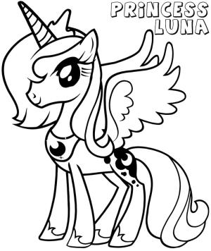 My Little Pony boyama sayfası, My Little Pony coloring page, Sevimli Prenses Luna Benim Küçük Pony, 