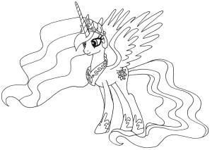 My Little Pony boyama sayfası, My Little Pony coloring page, Benim Küçük Midillim Prenses Celestia, 