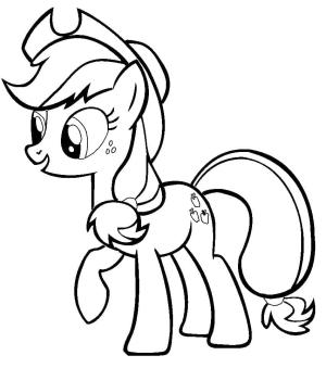 My Little Pony boyama sayfası, My Little Pony coloring page, Sevimli Applejack My Little Pony sanatı, 