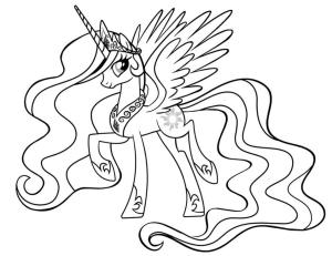 My Little Pony boyama sayfası, My Little Pony coloring page, My Little Pony’den Prenses Celestia, 