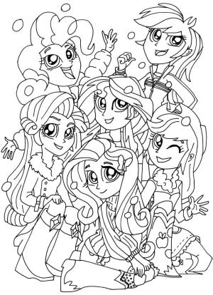 My Little Pony boyama sayfası, My Little Pony coloring page, Mutlu Binicilik Kızları, 