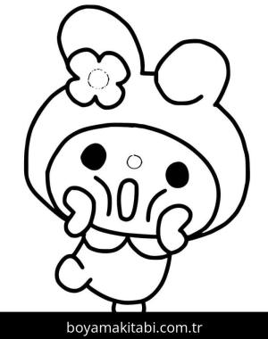 My Melody boyama sayfası – eğitici aktivite, yaratıcılık