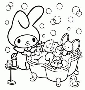 My Melody boyama sayfası,  coloring page, My Melody ve arkadaşları, 