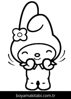 My Melody boyama sayfası – eğlenceli etkinlik, el becerilerini geliştirir
