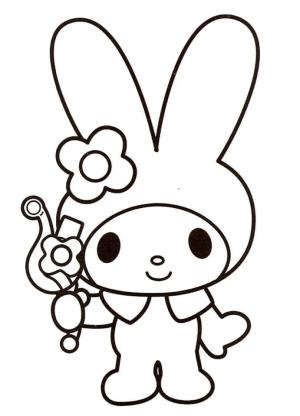 My Melody boyama sayfası,  coloring page, My Melody yazdırılabilir, 