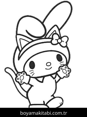 My Melody boyama sayfası – evde etkinlik, ücretsiz yazdır