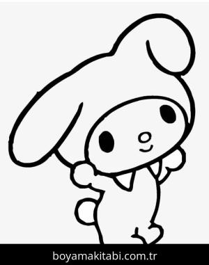 My Melody boyama sayfası – basit çizim, kolay boyama