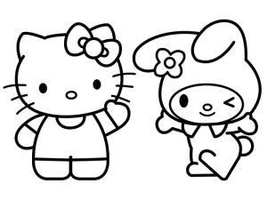 My Melody boyama sayfası,  coloring page, Hello Kitty ve My Melody, 