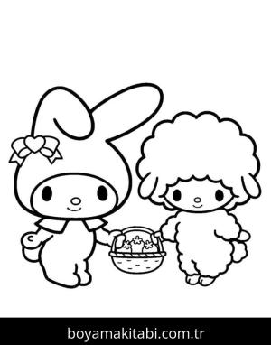 My Melody boyama sayfası – el becerilerini geliştirir, boyama çalışması