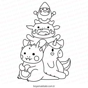 Mythical Creatures boyama sayfası – boyama çalışması, yaratıcılığı geliştirir