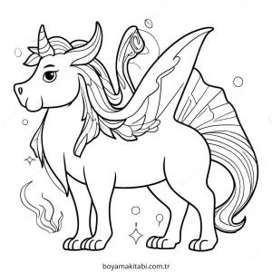 Mythical Creatures boyama sayfası – eğitici aktivite, yaratıcılık