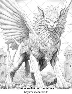 Mythical Creatures boyama sayfası – çocuklar için, çizgi film temalı